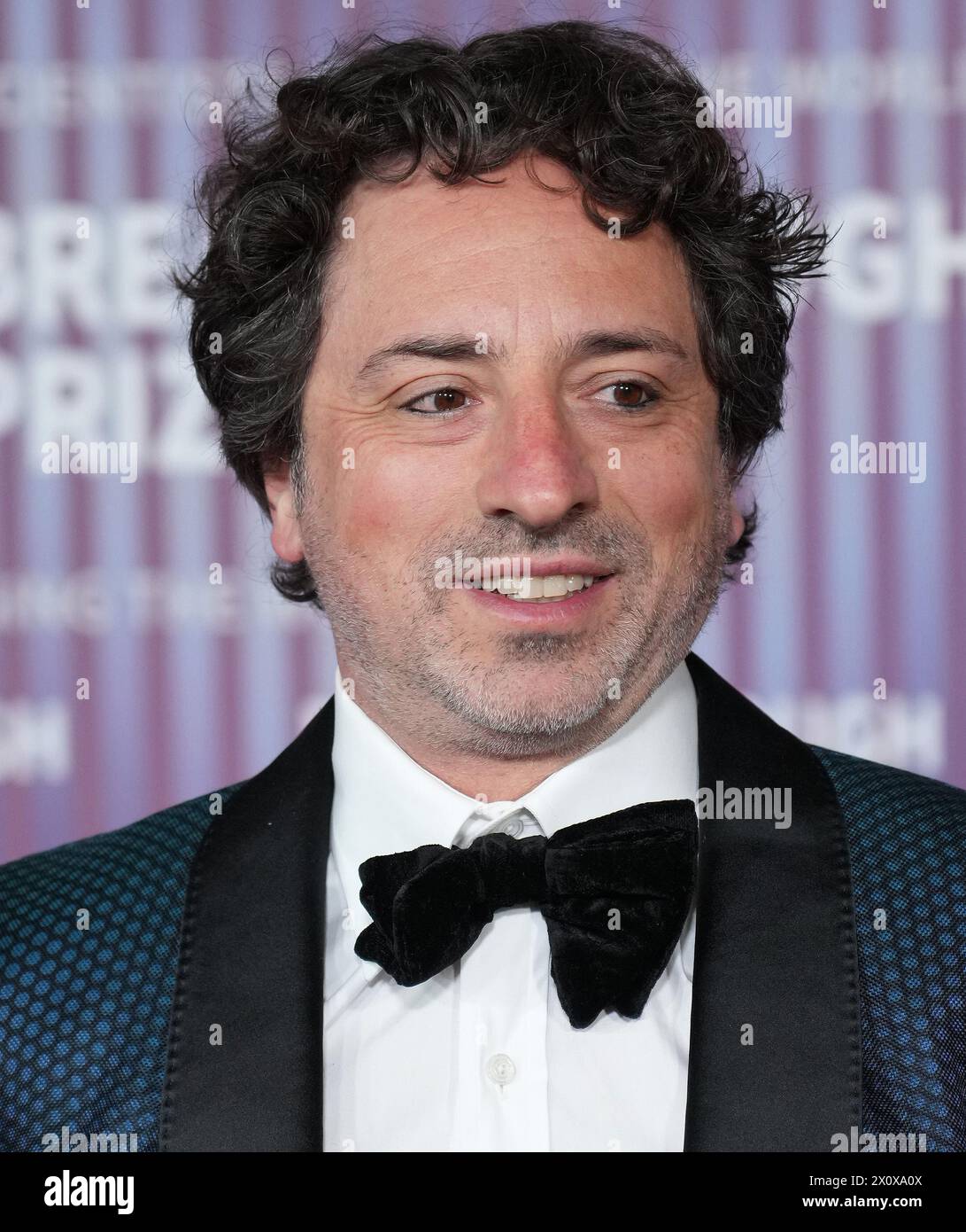 Co-Founder of GOOGLE and Founder of ALPHABET, Sergey Brin arrives at the 10th Annual Breakthrough Prize Ceremony held at the Academy Museum of Motion Picture in Los Angeles, CA on Saturday, ?April 13, 2024. (Photo By Sthanlee B. Mirador/Sipa USA) Stock Photo