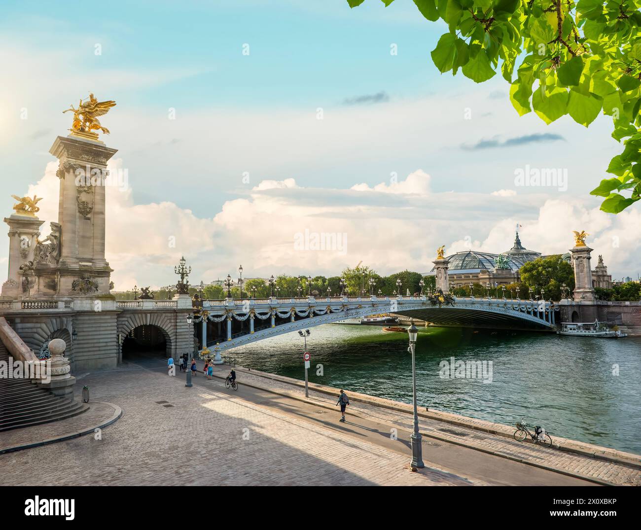 View from Pont Alexandre III in Paris, France Stock Photo