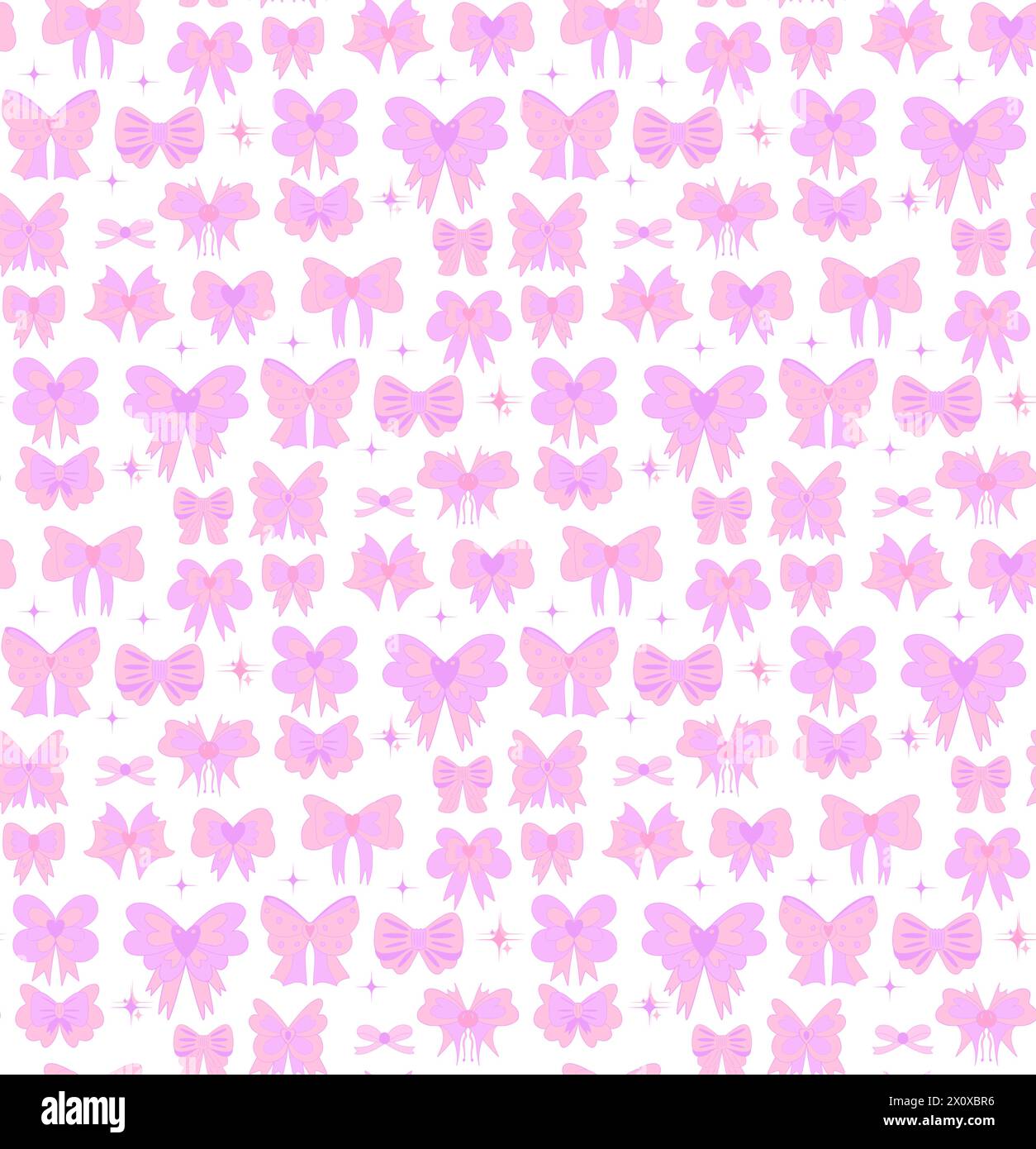 Pink cute coquette aesthetic pattern seamless ribbon bow isolated on ...