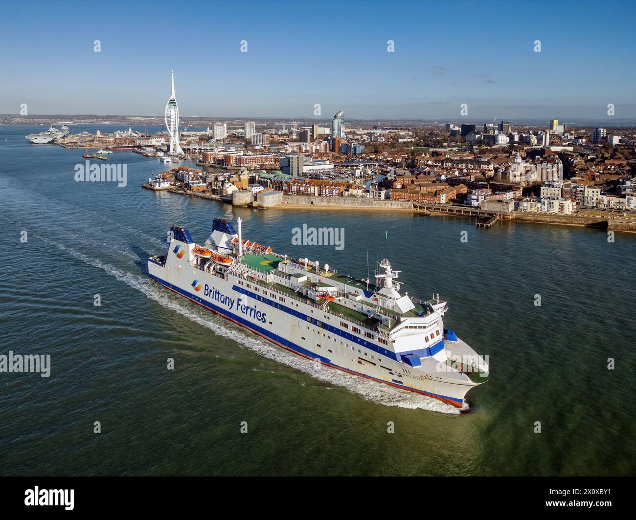 Barfleur is a cross-Channel ferry mainly operated by Brittany Ferries between Poole and Cherbourg. Stock Photo