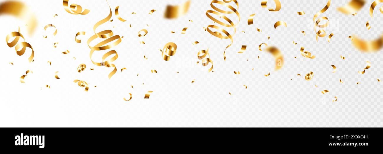 Falling Gold Ribbons Golden confetti ribbons falling on hi-res stock photography and images ...