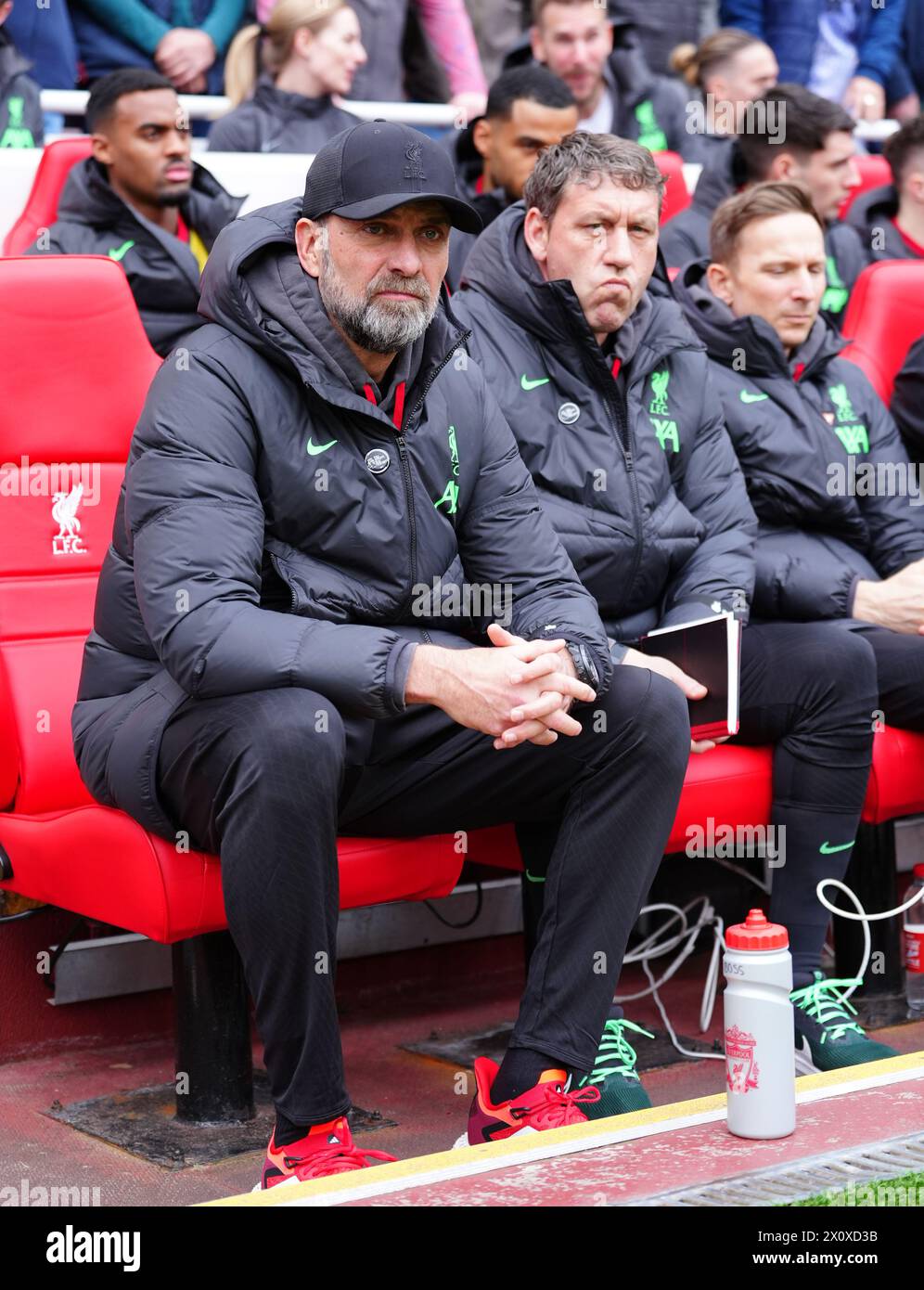 Liverpool manager Jurgen Klopp ahead of the Premier League match at Anfield, Liverpool. Picture date: Sunday April 14, 2024. Stock Photo