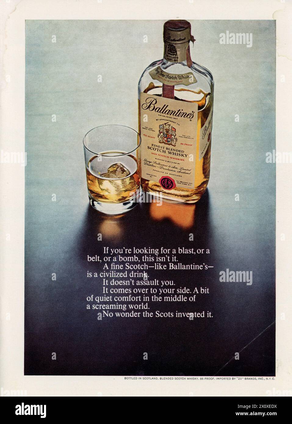 Ballantines scotch bottle hi-res stock photography and images