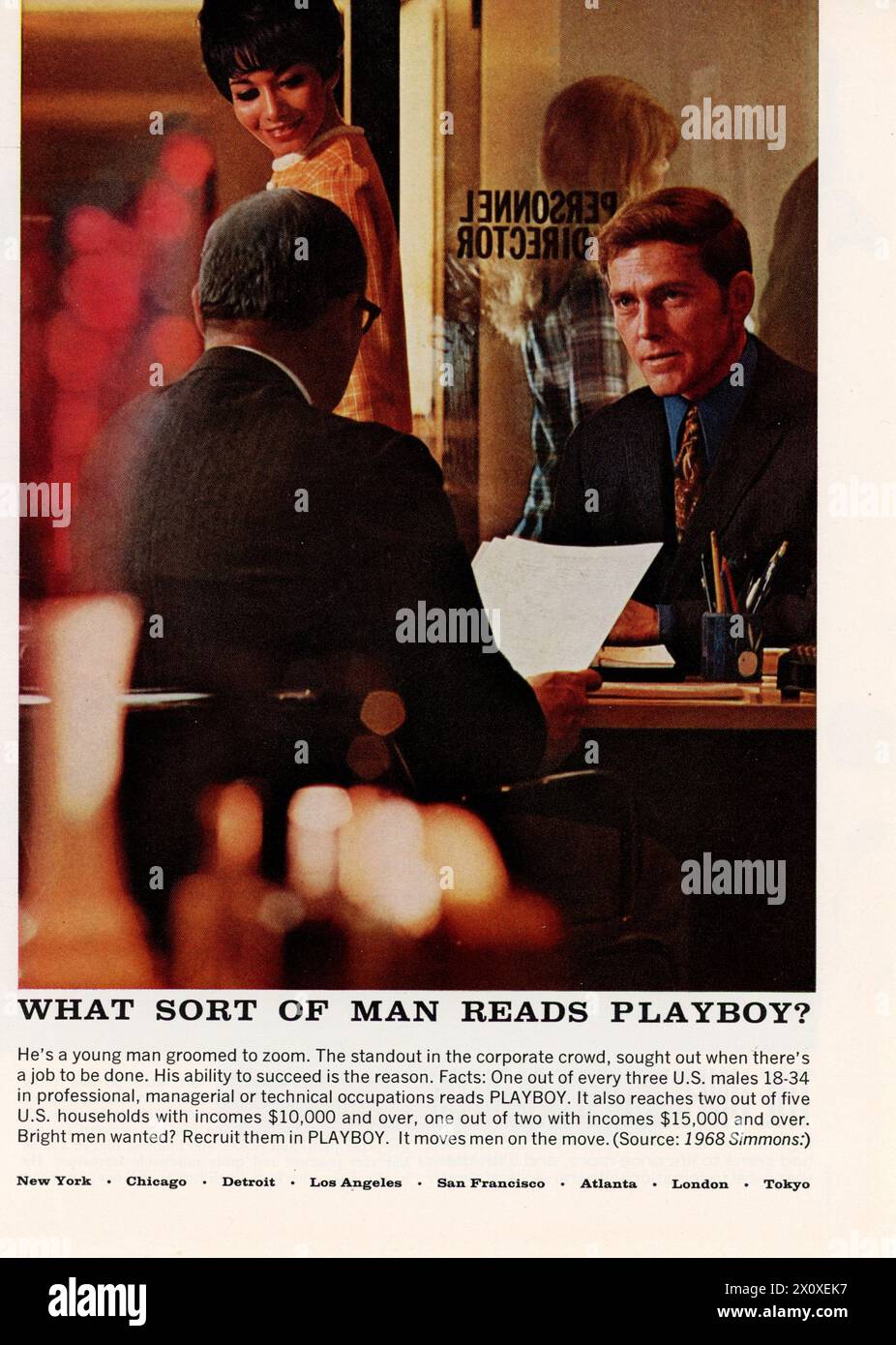Vintage "Playboy" magazine March 1969 issue advert, USA Stock Photo