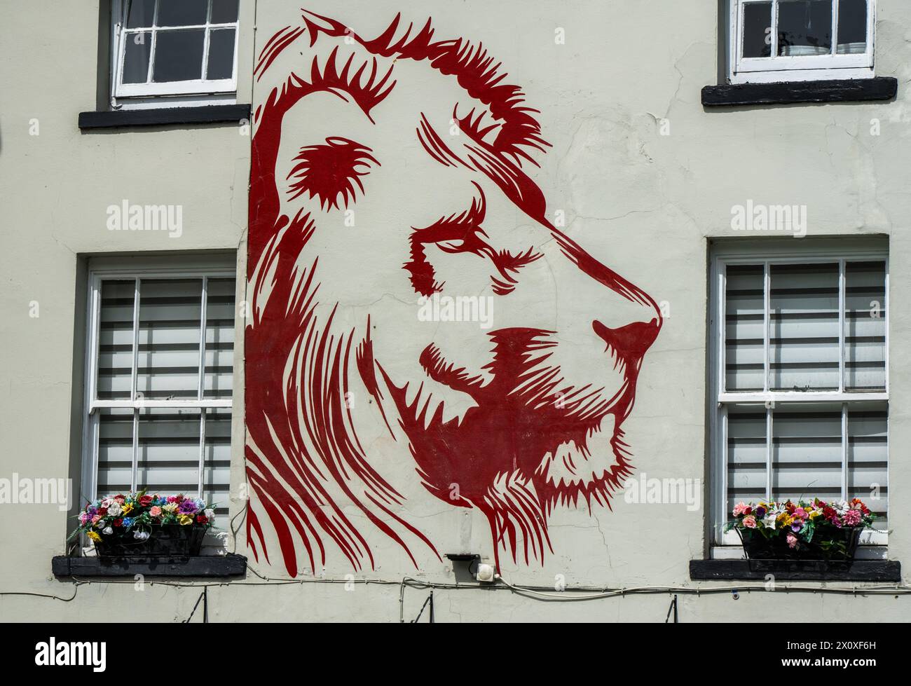 Y Llew Coch (Red Lion), Machynlleth. Wales. Stock Photo