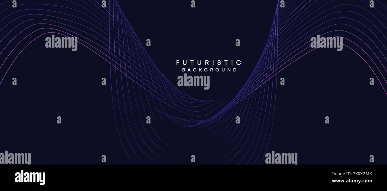 technology, digital age, data visualization, future technology background Smooth wave lines with purple, blue, and green gradient banner, presentation Stock Vector