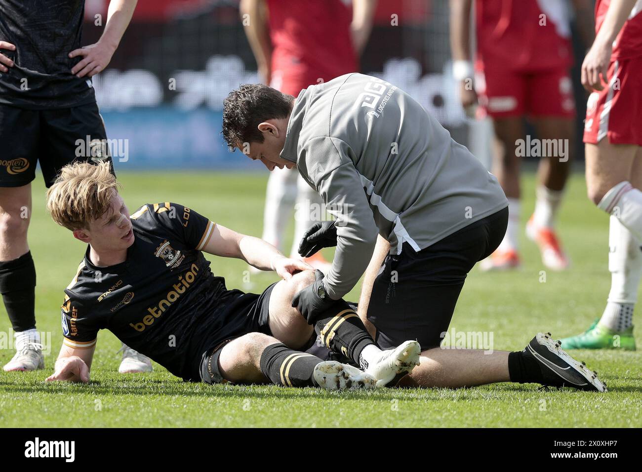 UTRECHT - Oliver Edvardsen of Go Ahead Eagles during the Dutch Eredivisie match between FC Utrecht and Go Ahead Eagles at Galgenwaard stadium on April 14, 2024 in Utrecht, Netherlands. ANP JEROEN PUTMANS Stock Photo