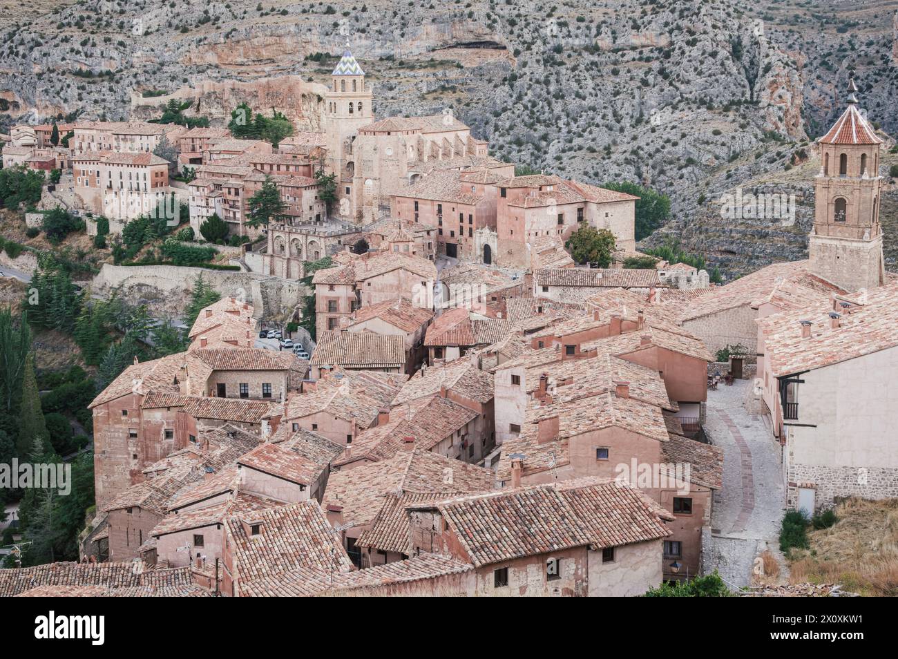 Historic Beauty: The rustic charm of Albarracín nestled in the mountains (Teruel, Aragón, Spain) Stock Photo