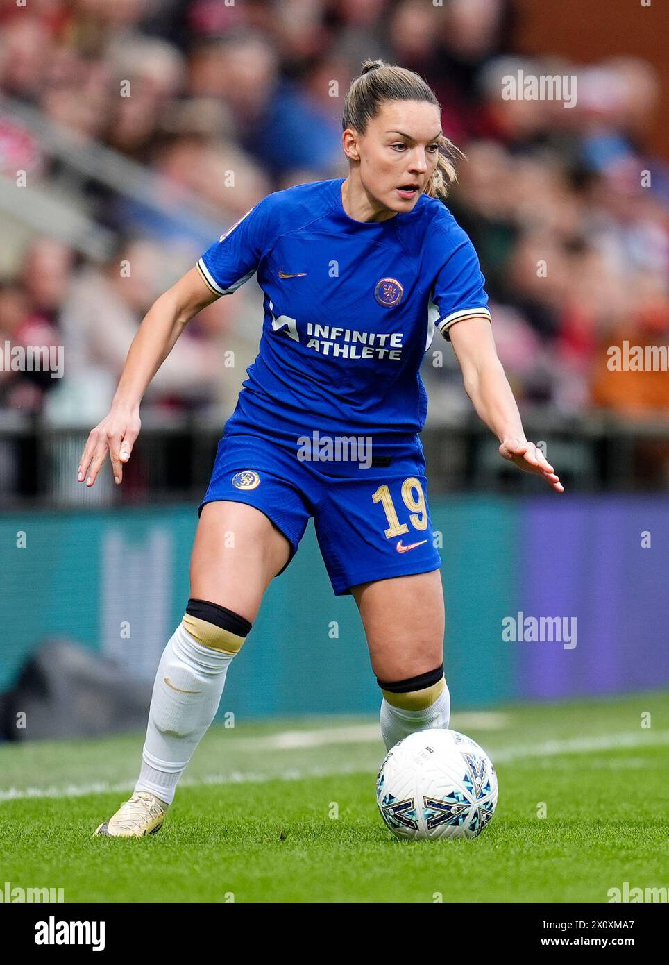 Chelsea's Johanna Rytting Kaneryd during the Adobe Women's FA Cup semi-final match at Leigh Sports Village. Picture date: Sunday April 14, 2024. Stock Photo