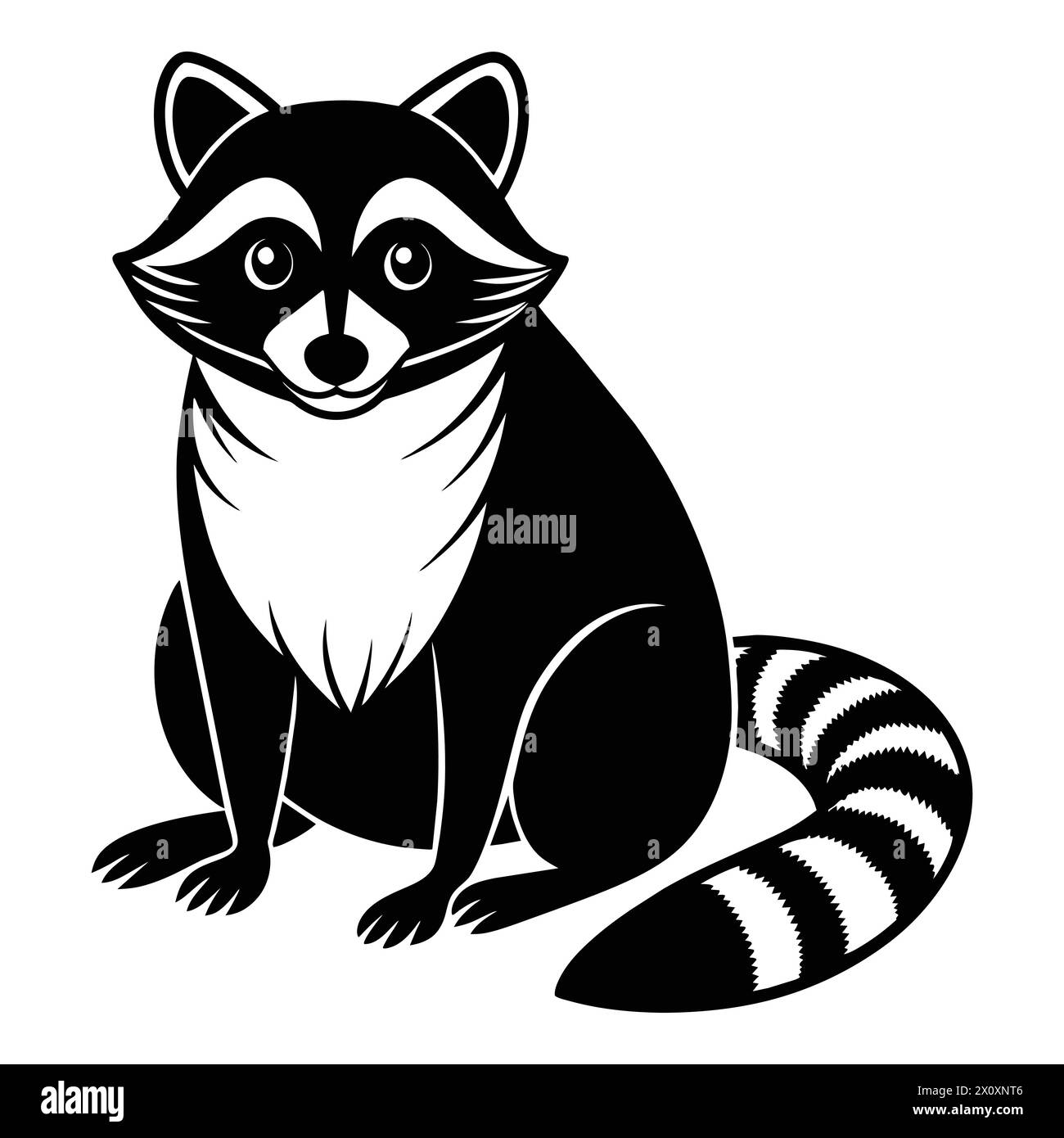 Raccoon sit Icon Illustrations & Vectors-"Cute Raccoon Sitting