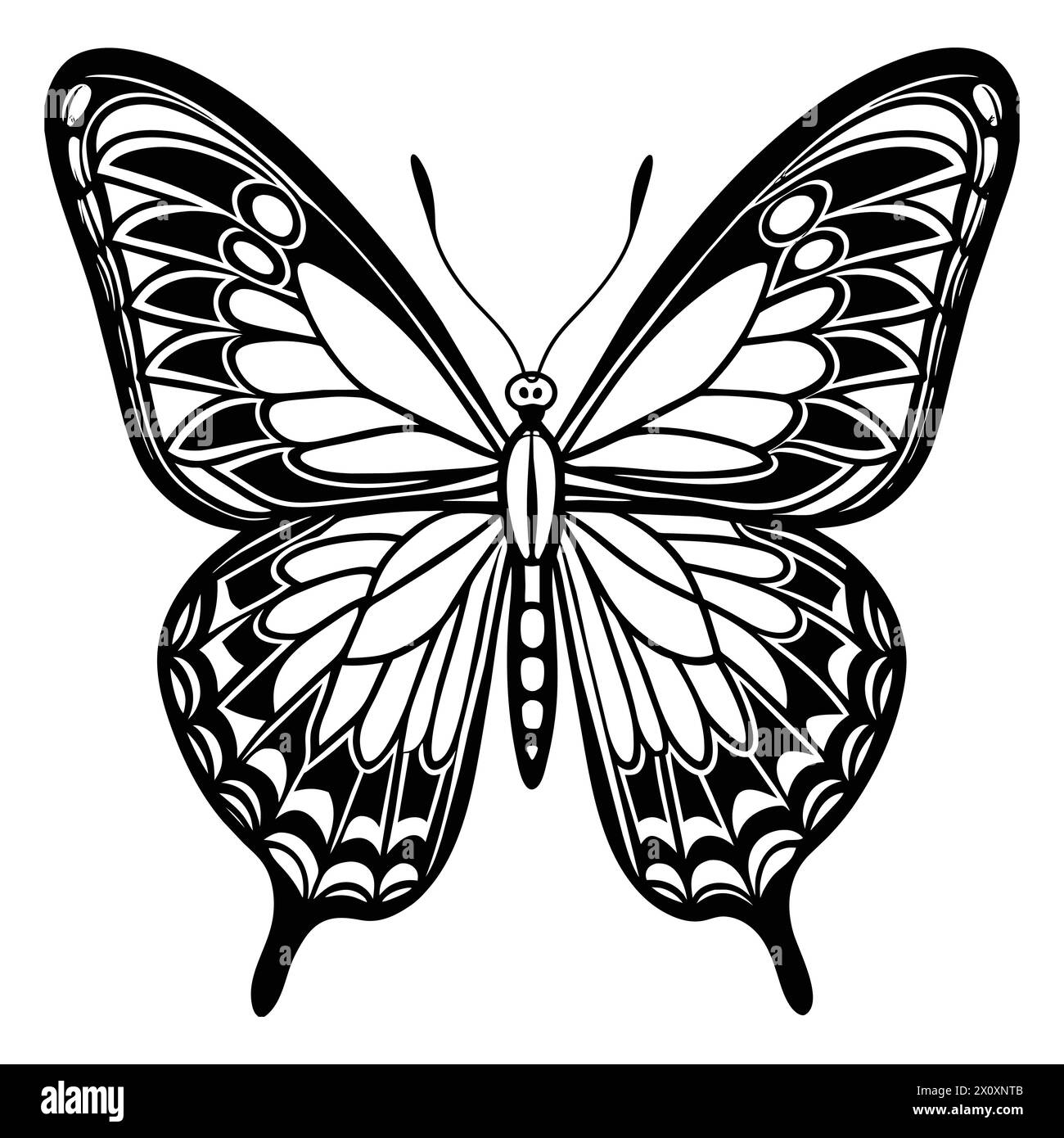 Butterfly, line art, no background-'Graceful Butterfly Line Art: Minimalist Illustration' Stock Vector