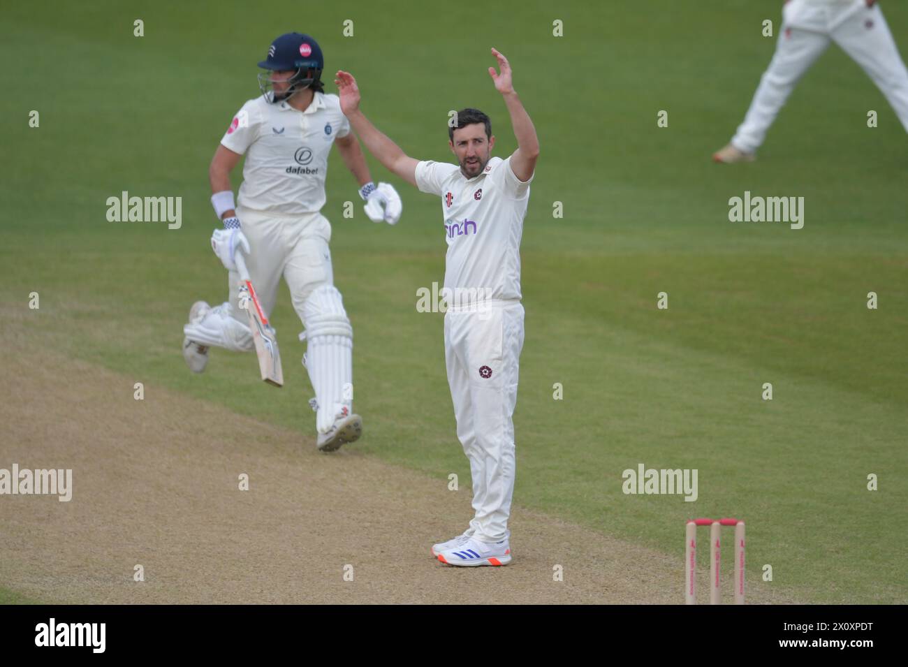 Northampton england 14th apr 2024 ben sanderson appeals on day three
