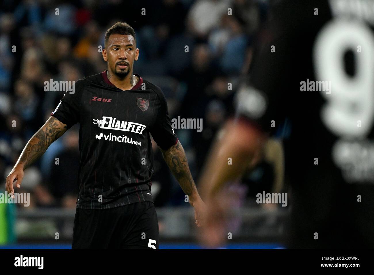 Jerome Boateng of US Salernitana looks on during the Serie A football match between SS Lazio and US Salernitana at Olimpico stadium in Rome (Italy), April 12, 2024. Stock Photo