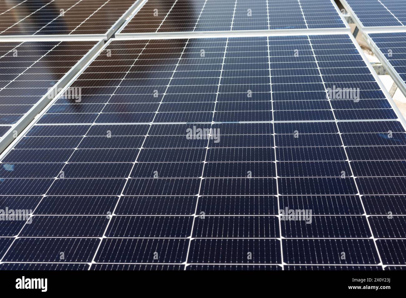 Photovoltaic solar panels for generating clean energy from sun Stock ...