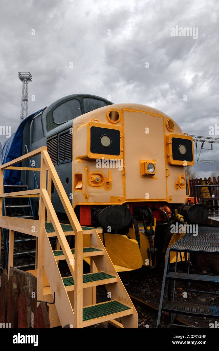 Class 37, 37108 at Crewe Heritage Centre. Stock Photo
