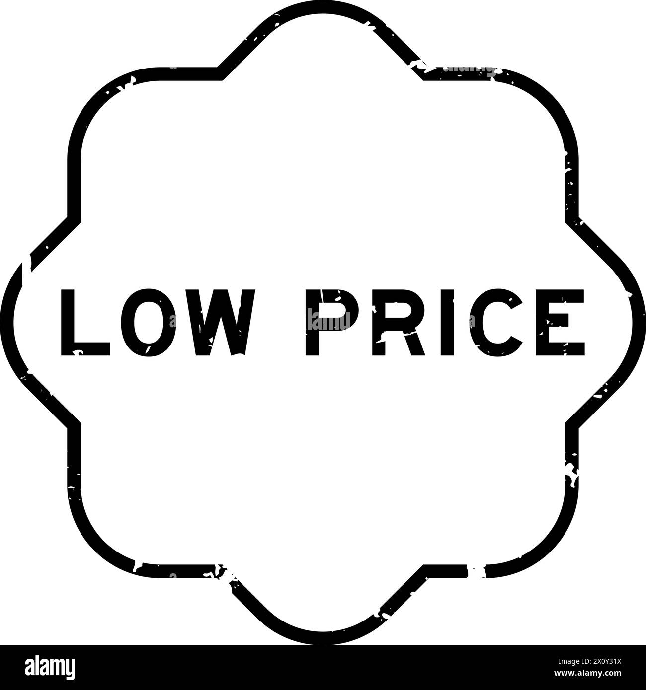 Grunge black low price word rubber seal stamp on white background Stock Vector
