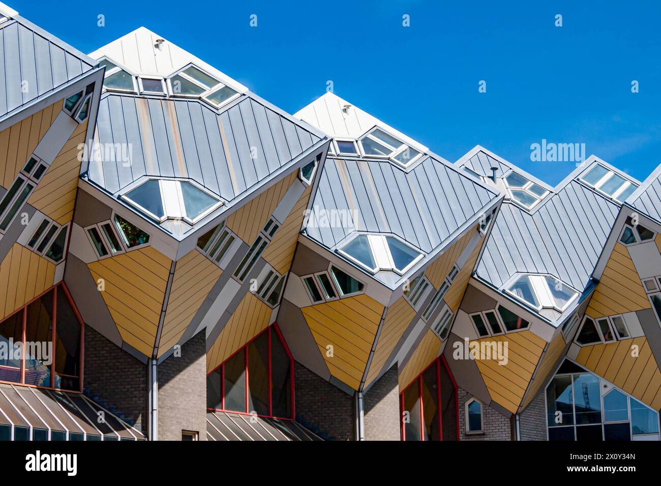 Cube houses or Kubuswoningen, modernist construction seen from lower ...