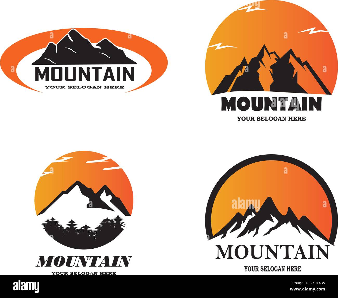 Mountain icon Logo Business Template Vector illustration design Stock Vector