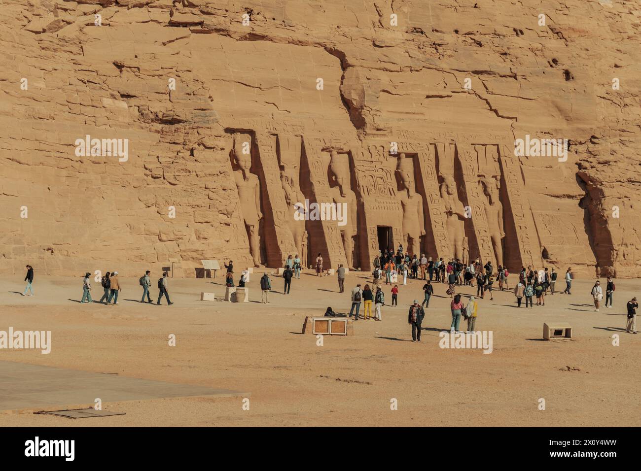 Temple of Abu Simbel in Aswan in the Egyptian part of Nubia Stock Photo