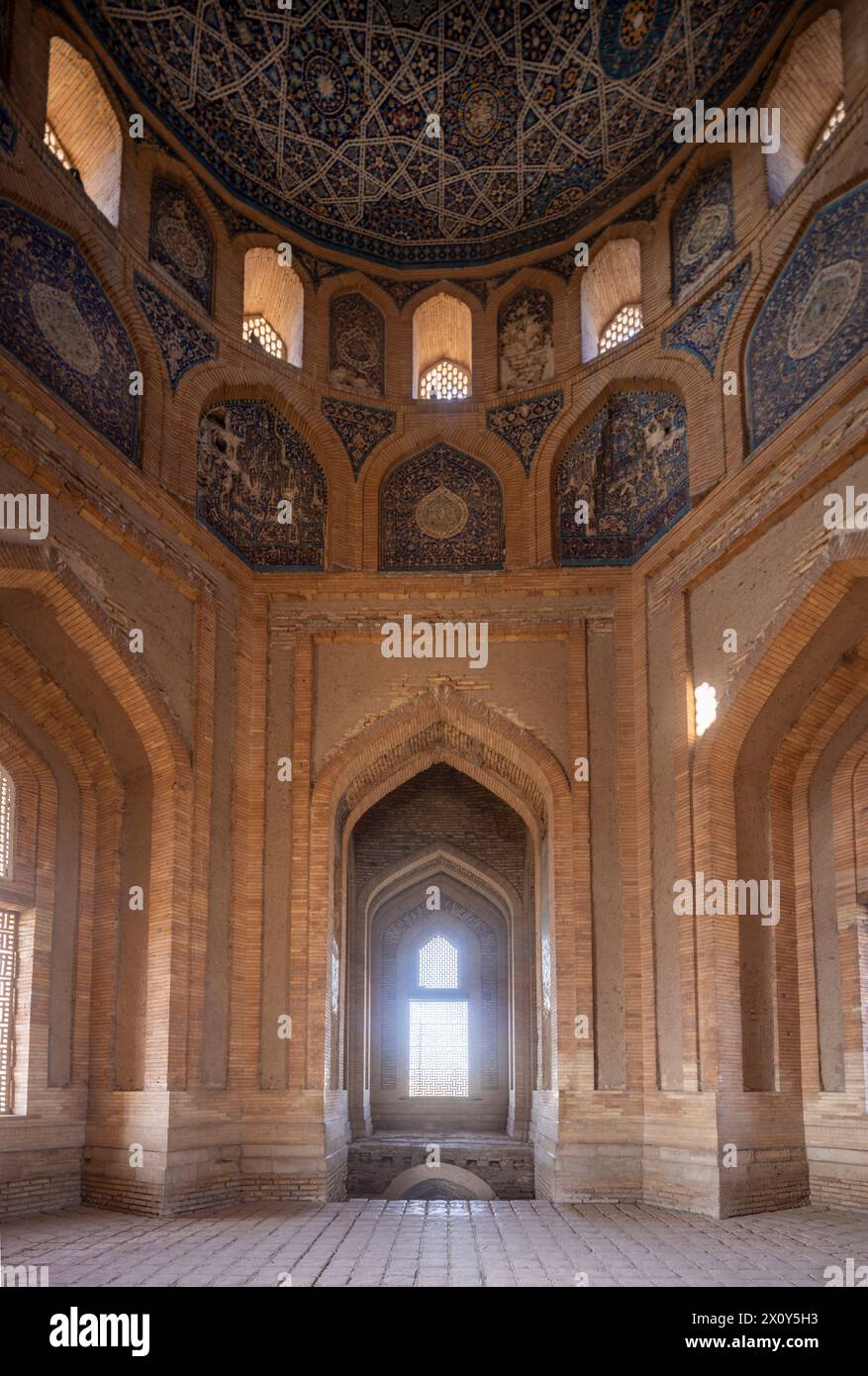 interior of dome, Tomb of Turabek Khanum, Koneurgench, Turkmenistan Stock Photo