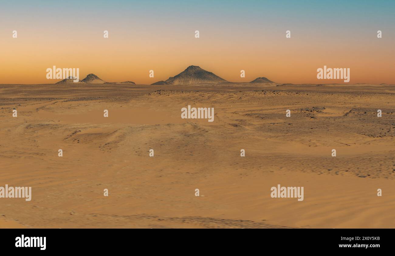 Arabian desert landscape in Egypt near the Nile river Stock Photo