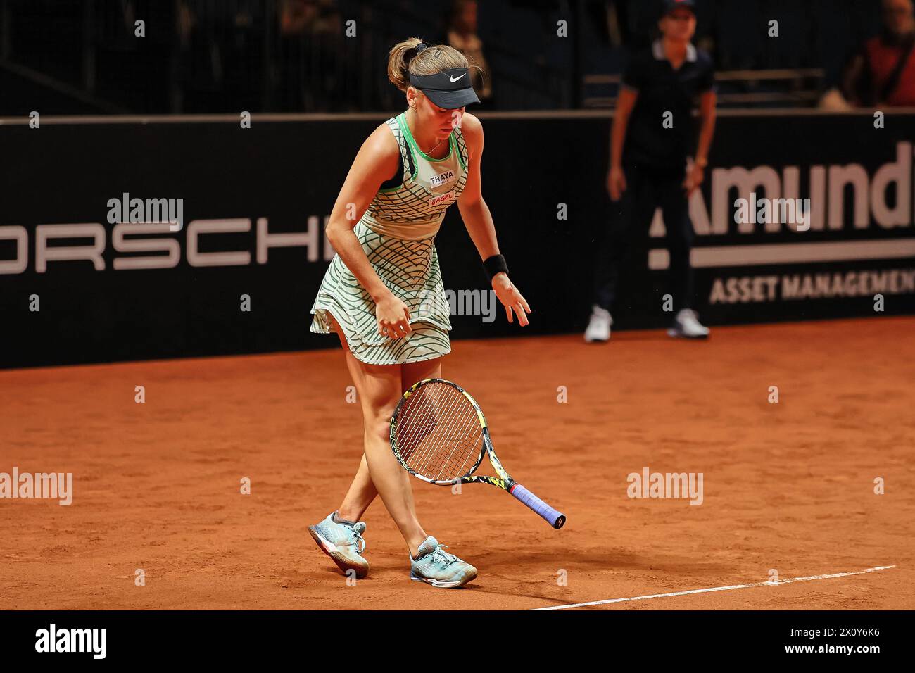 April 14, 2024, Stuttgart, Baden-WÃ¼Rttemberg, Germany: Sara Bejlek (CZE) during the 47. Porsche Tennis Grand Prix Stuttgart - WTA500 (Credit Image: © Mathias Schulz/ZUMA Press Wire) EDITORIAL USAGE ONLY! Not for Commercial USAGE! Stock Photo