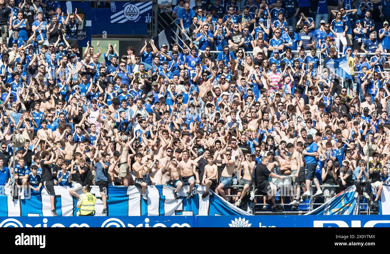 14.04.24 Oviedo, Asturias. Spain. Football, LaLiga HYPERMOTION, Spanish 2nd division, day 35, Real Oviedo - CD Mirandes, at the Carlos Tartiere field. Credit.: Alamy/Aurelio Flórez Stock Photo