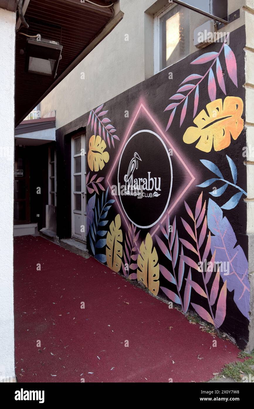 mural 'Marabu Night Club' in Valjevo city, Serbia Stock Photo