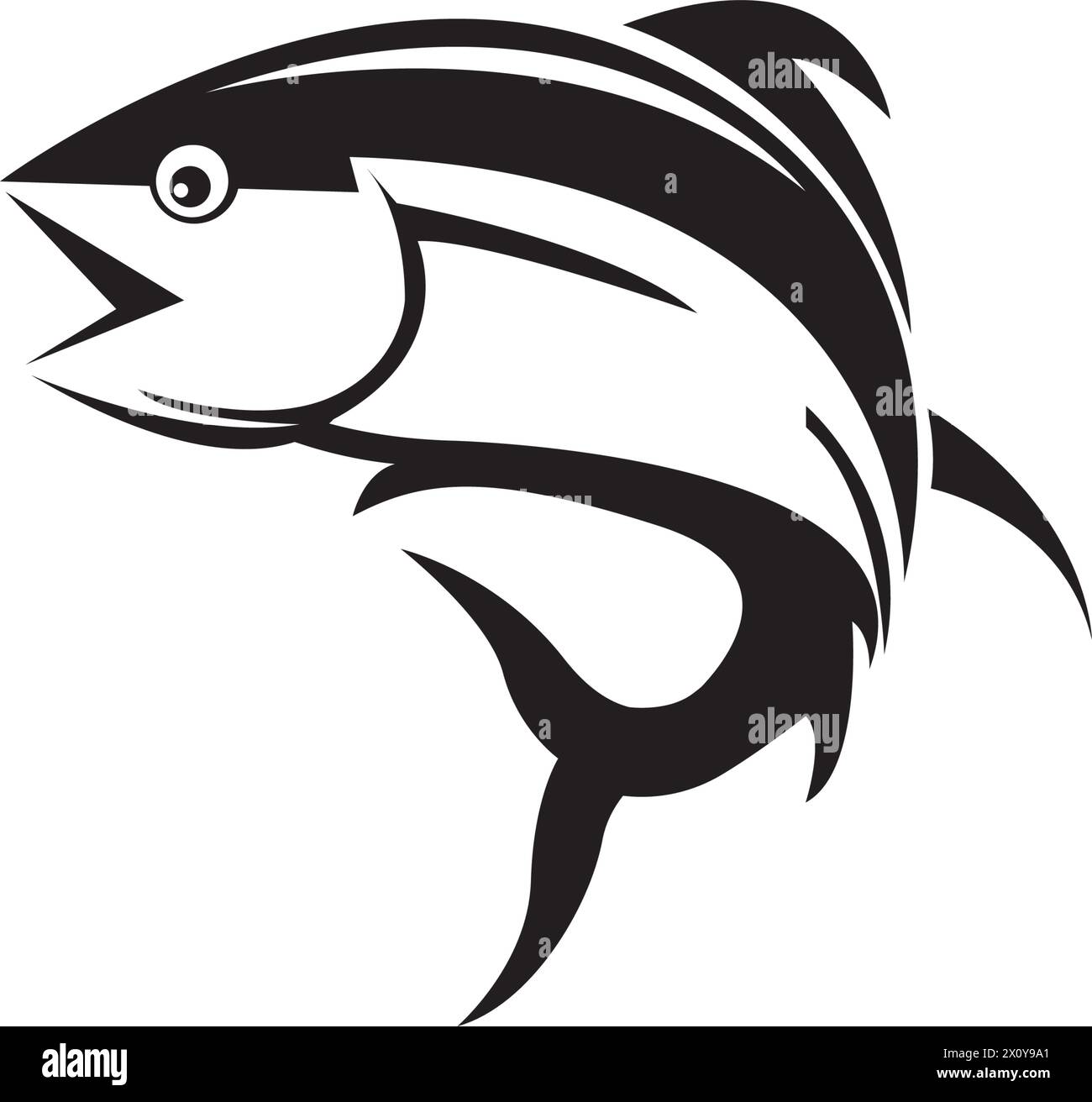 tuna fish icon logo vector design template Stock Vector