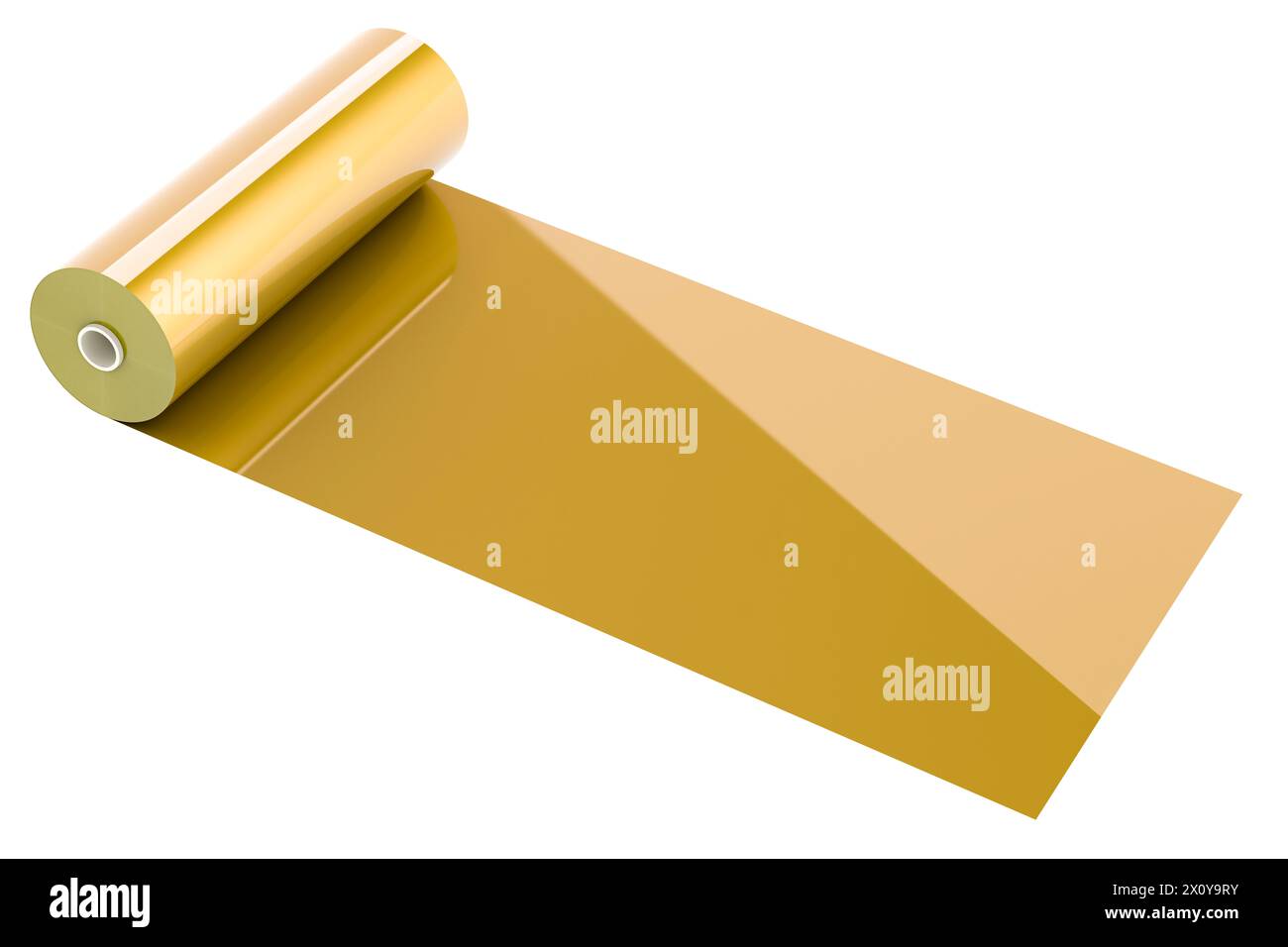 Roll of golden film, 3D rendering Stock Photo - Alamy