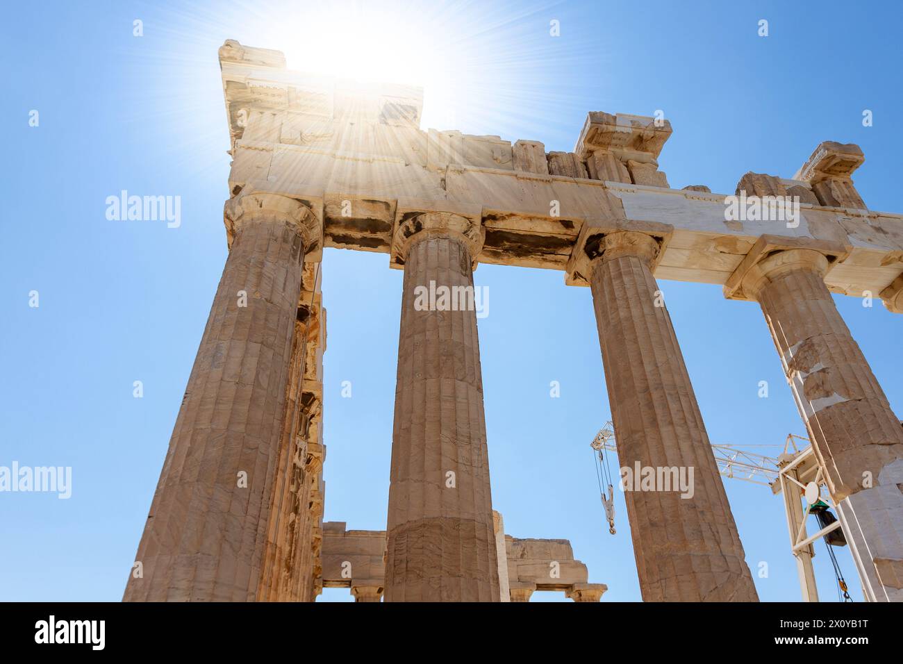 Parthenon, the most emblematic ancient temple in Athens, Greece, a symbol of culture and democracy all across the world. Stock Photo
