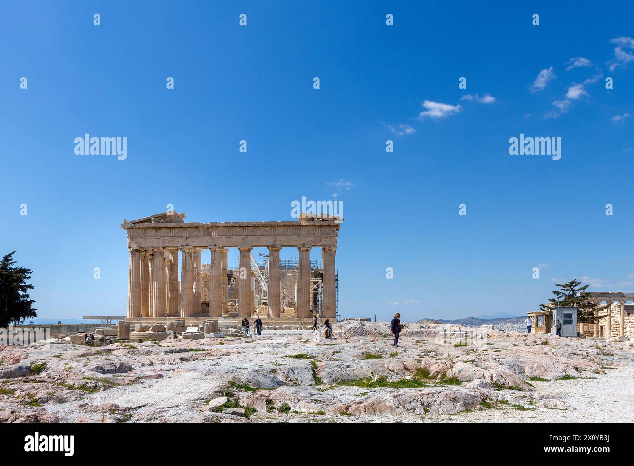 Parthenon, the most emblematic ancient temple in Athens, Greece, a symbol of culture and democracy all across the world. Stock Photo