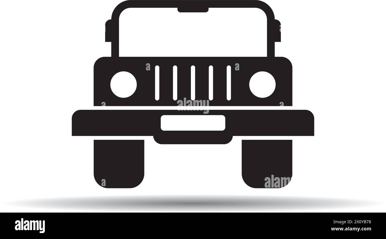 black-4x4-car-illustration-front-view-stock-vector-image-art-alamy