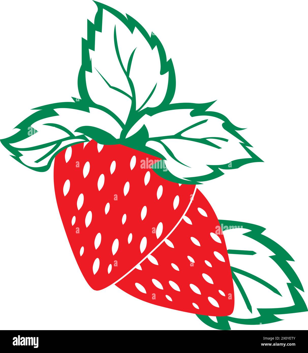 Strawberry fruit icon logo, vector design illustration Stock Vector