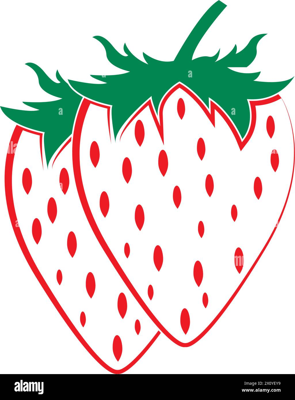 Strawberry fruit icon logo, vector design illustration Stock Vector