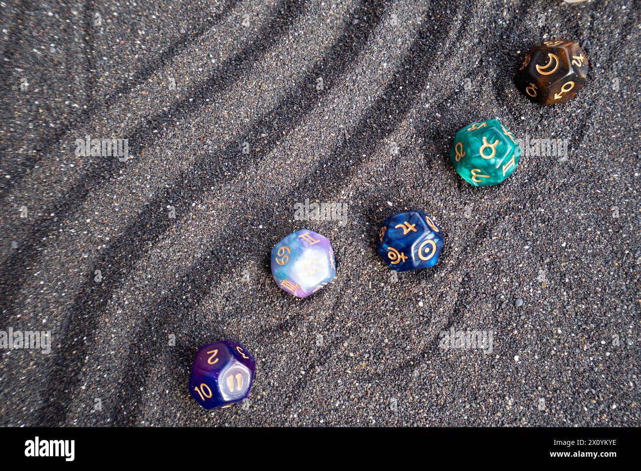 Zodiac horoscope with divination dice Stock Photo Alamy