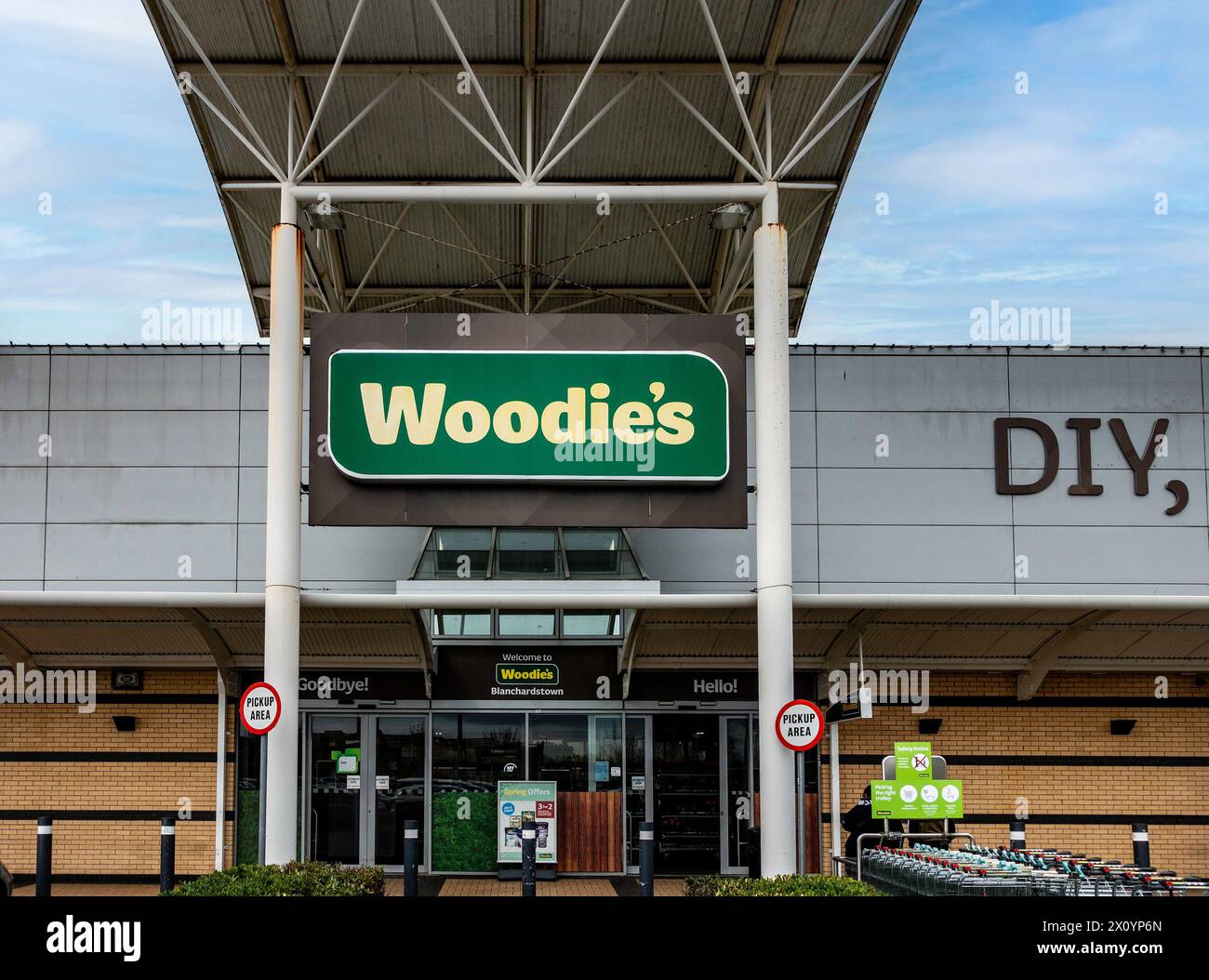 Woodies, Blanchardstown, Dublin, Ireland. A chain of  DIY and home improvement and garden centre stores. Stock Photo
