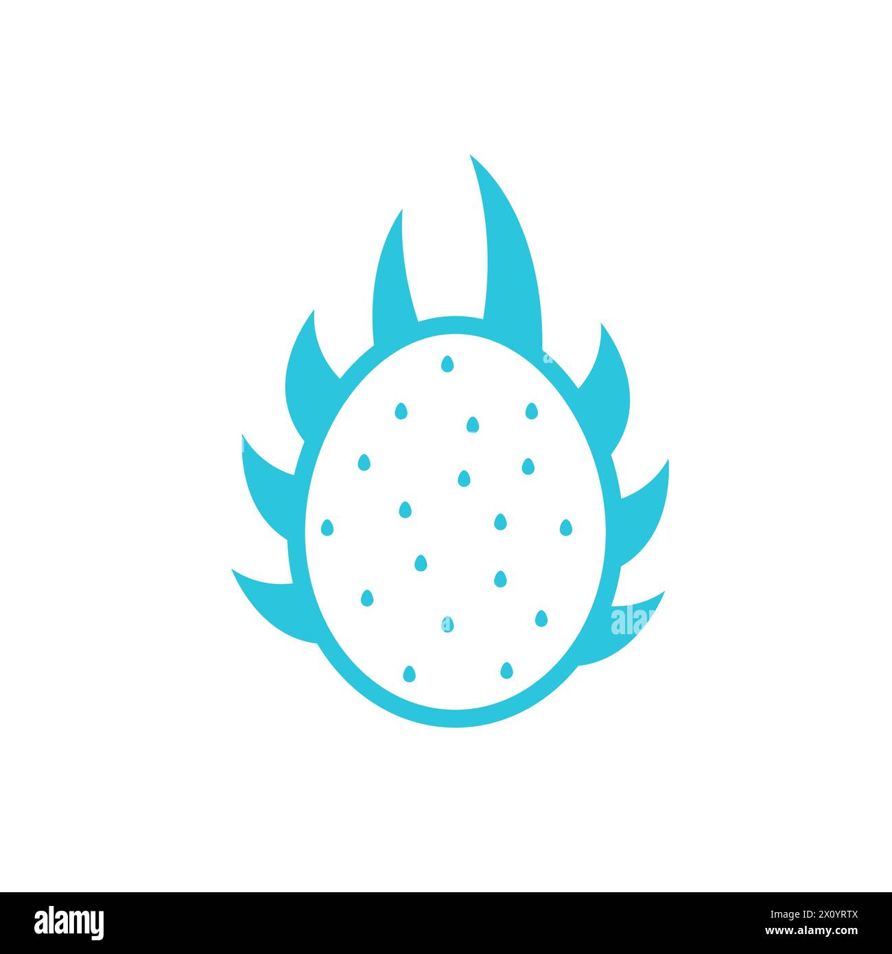 Dragon fruit. Isolated on white background. From blue icon set Stock Vector