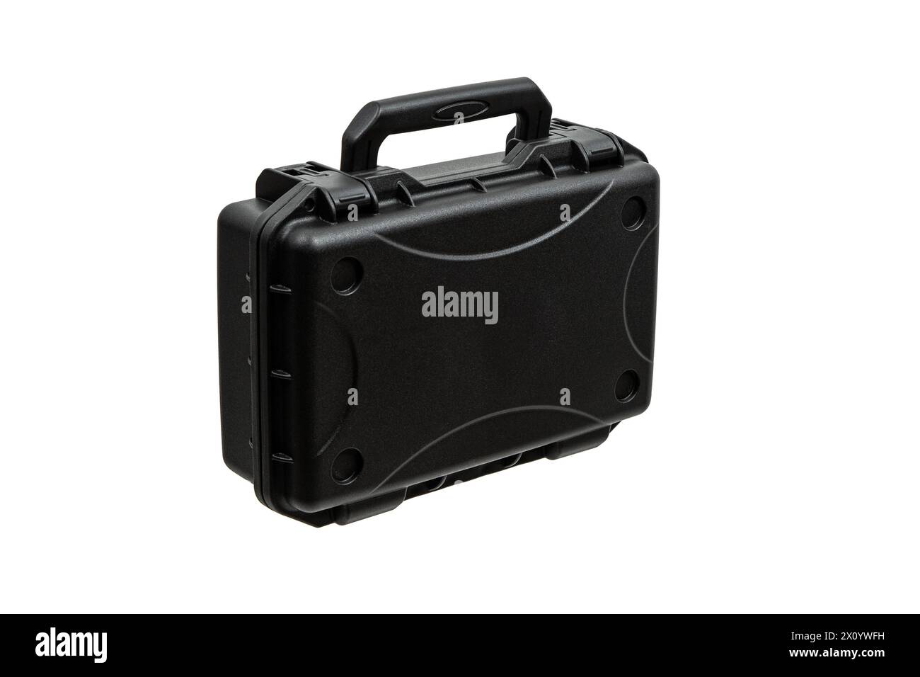 Black plastic container with foam inside for safe storage and