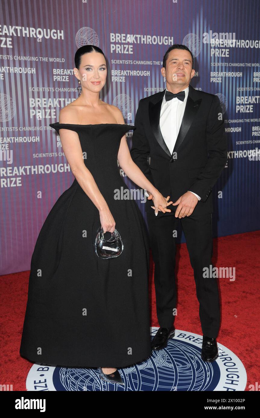 Katy Perry and Orlando Bloom at the 10th Annual Breakthrough Prize Ceremony held at the Academy Museum of Motion Pictures in Los Angeles, USA on April 13, 2024. Stock Photo