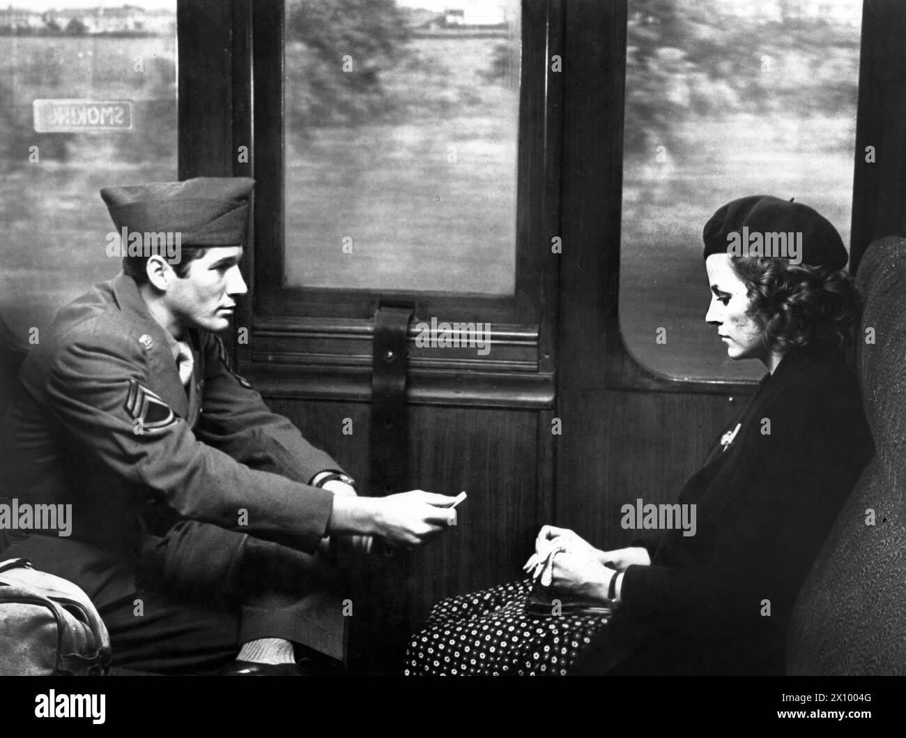 Richard Gere, Lisa Eichhorn, onset of the film, " Yanks", Universal Pictures, 1979 Stock Photo