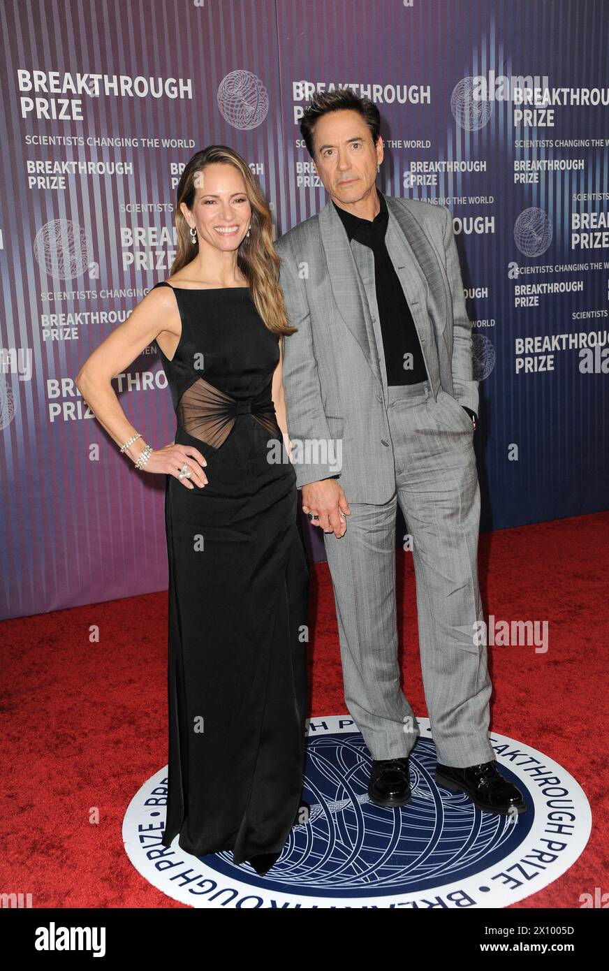 Robert Downey Jr. and Susan Downey at the 10th Annual Breakthrough Prize Ceremony held at the Academy Museum of Motion Pictures in Los Angeles, USA on April 13, 2024. Stock Photo