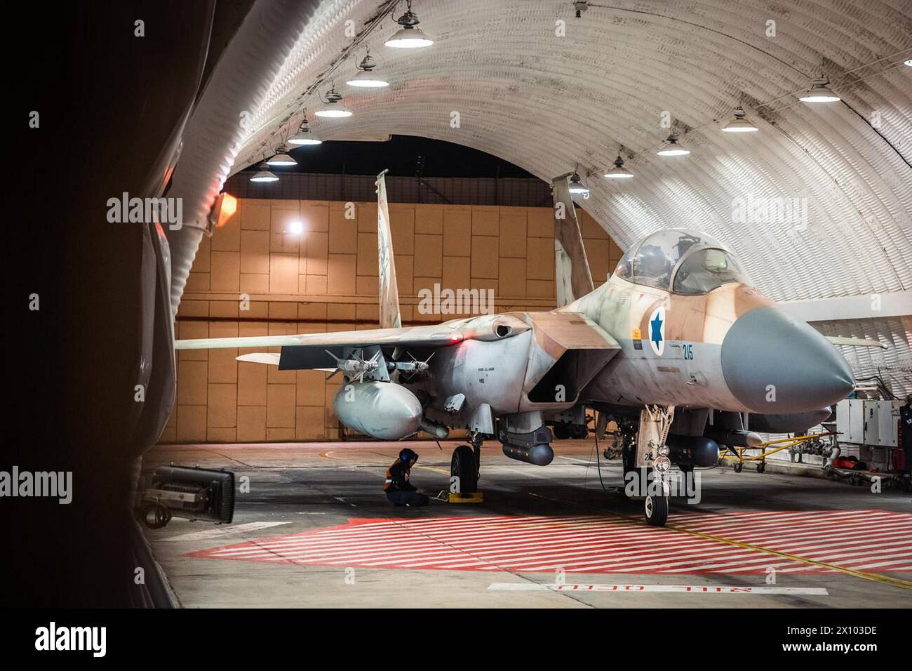 Israel. 14th Apr, 2024. Israeli F-15I Ra'am fighter jets, loaded with a ...