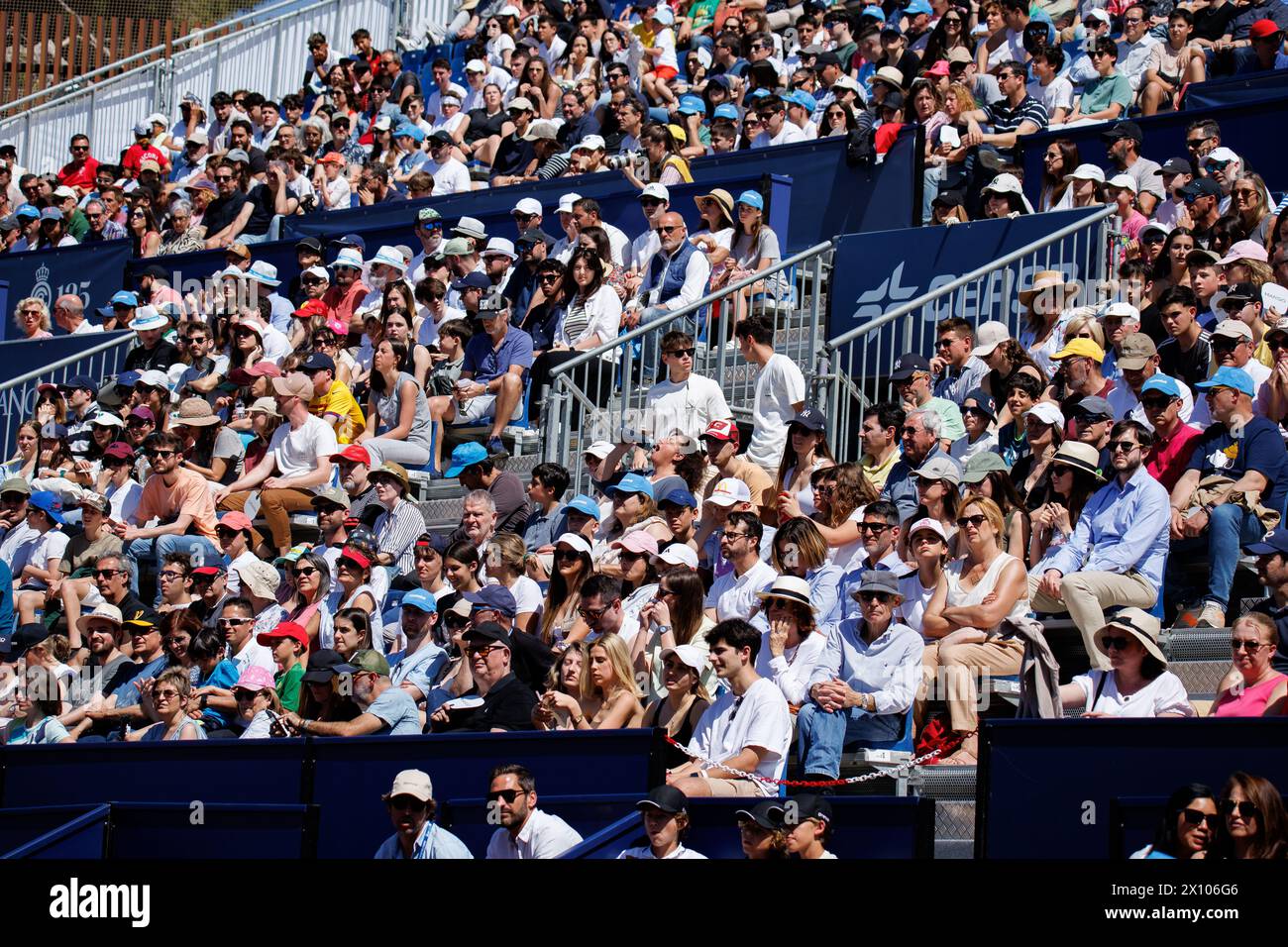 Barcelona, Spain. 14th Apr, 2024. View of the audience during the Barcelona Open Banc de Sabadell Tennis Tournament at the Reial Club de Tennis Barcelona in Barcelona, Spain. Credit: Christian Bertrand/Alamy Live News Stock Photo