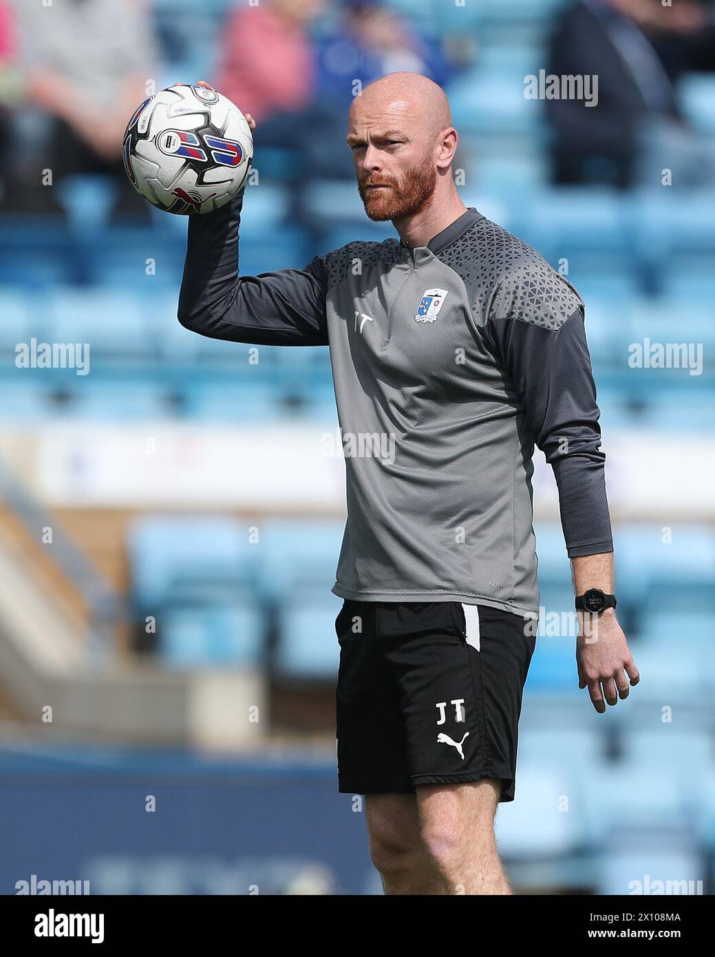 Barrow coach Jason Taylor during the Sky Bet League 2 match between Gillingham and Barrow at the MEMS Priestfield Stadium, Gillingham on Saturday 13th April 2024. (Photo: Mark Fletcher | MI News) Credit: MI News & Sport /Alamy Live News Stock Photo