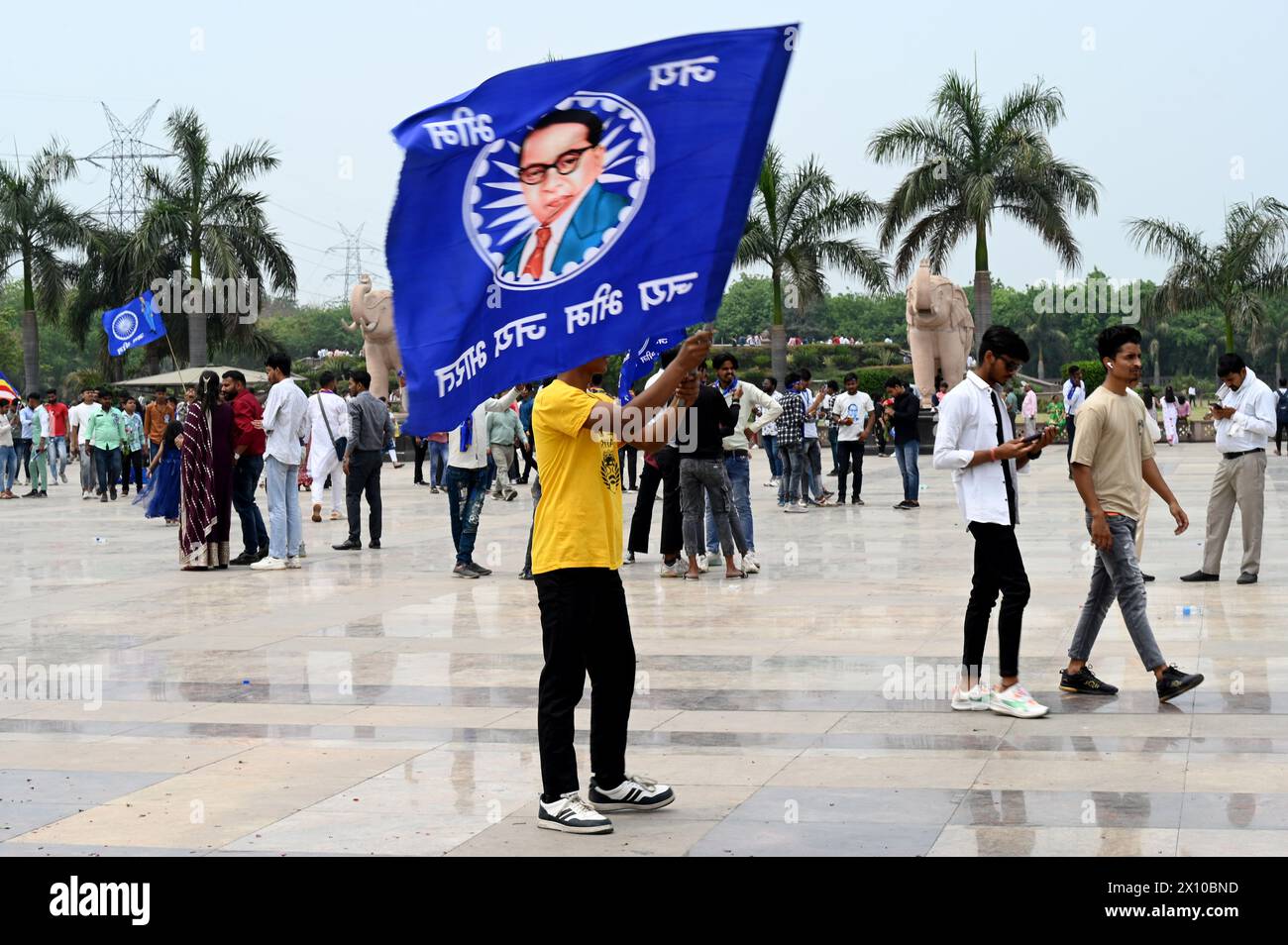 NOIDA, INDIA - APRIL 14: People seen on the occasion of the 133th birth ...