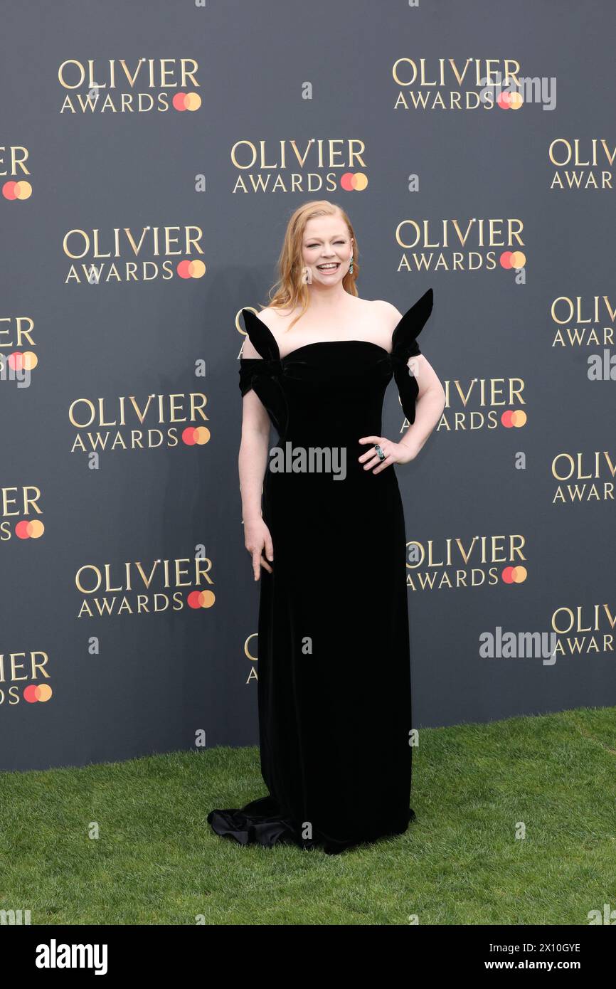 London, UK. 13th Apr, 2024. Sarah Snook attends Olivier Awards 2024 with Mastercard at Royal Albert Hall in London. Credit: John Davies/Alamy Live News Stock Photo