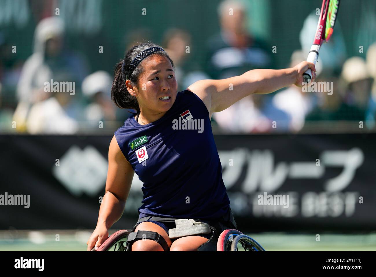 Iizuka, Japan. 14th Apr, 2024. Yui Kamiji (JPN), April 14, 2024 - Wheelchair Tennis : Women's Singles Final match at Iizuka Sports Resort during Emperor's Cup, Empress's Cup the 40th Iizuka International Wheelchair Tennis Tournament (Japan Open 2024) in Iizuka, Japan. Credit: SportsPressJP/AFLO/Alamy Live News Stock Photo