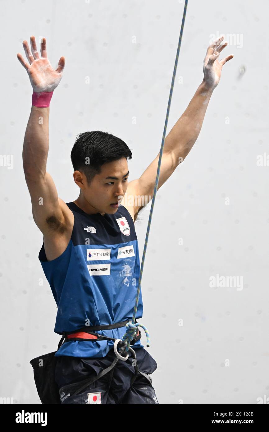 Suzhou, China's Jiangsu Province. 14th Apr, 2024. Homma Taisei of Japan