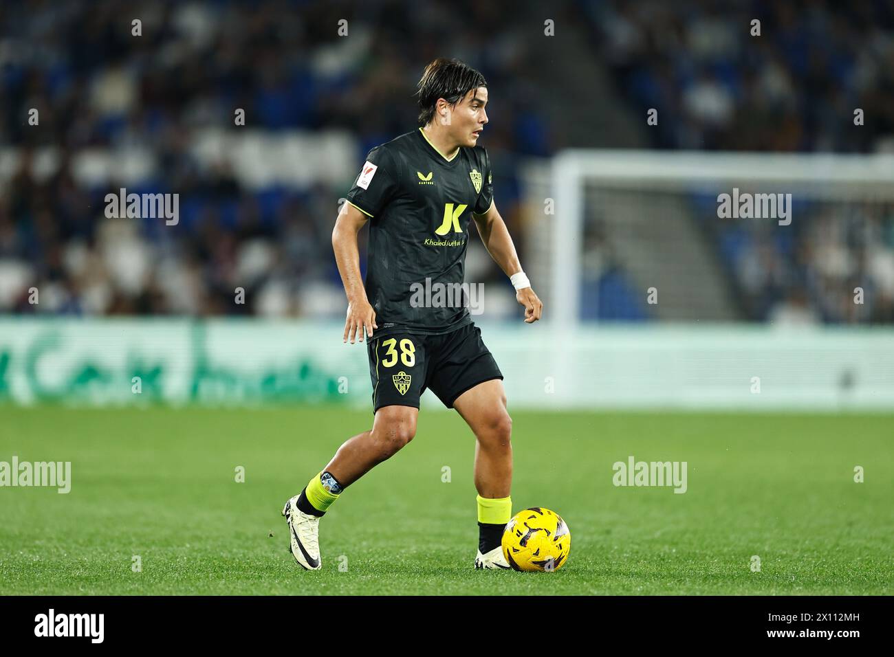 San Sebastian, Spain. 14th Apr, 2024. Luka Romero (Almeria) Football/Soccer : Spanish 'LaLiga EA Sports' match between Real Sociedad 2-2 UD Almeria at the Reale Arena in San Sebastian, Spain . Credit: Mutsu Kawamori/AFLO/Alamy Live News Stock Photo